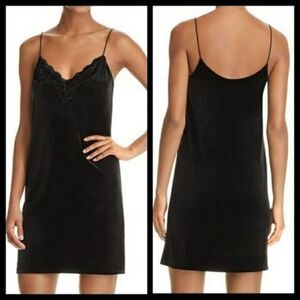 Aqua Black Sleeveless Velvet Slip Dress Size Medium NWT